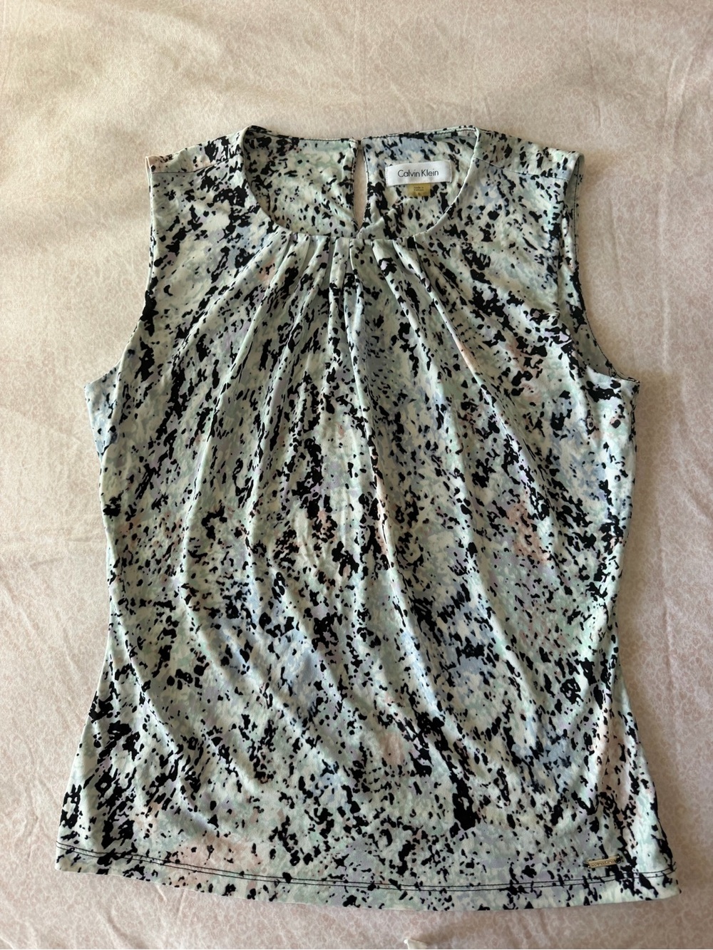 Calvin Klein Mint and Black Speckled Sleeveless Camisole